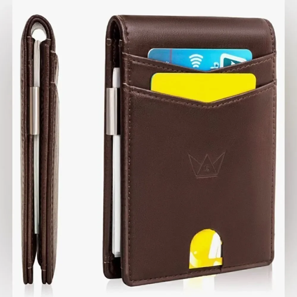 Men’s Slim Wallet With Money Clip RFID Protection 11 Card Slots Vegan
